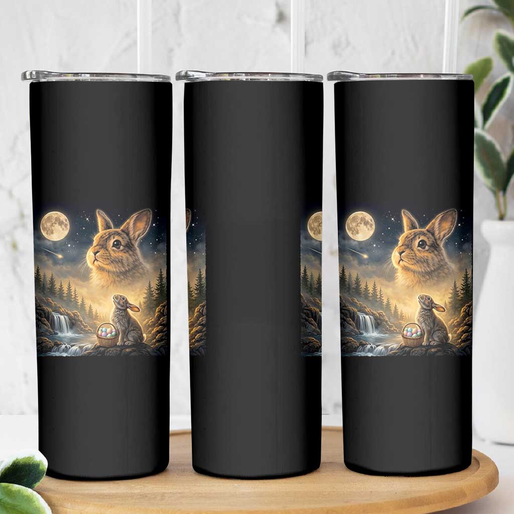 Easter Bunny Howling to the Moon Vintage Skinny Tumbler