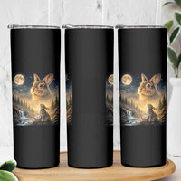 Easter Bunny Howling to the Moon Vintage Skinny Tumbler