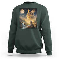 Easter Bunny Howling to the Moon Vintage Sweatshirt