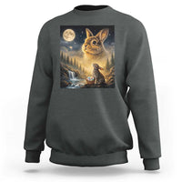 Easter Bunny Howling to the Moon Vintage Sweatshirt