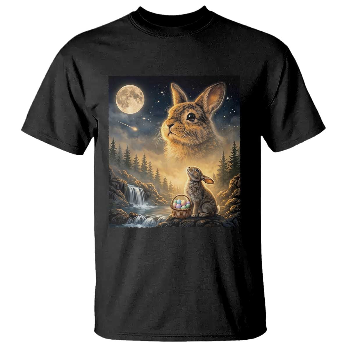 Easter Bunny Howling to the Moon Vintage T Shirt