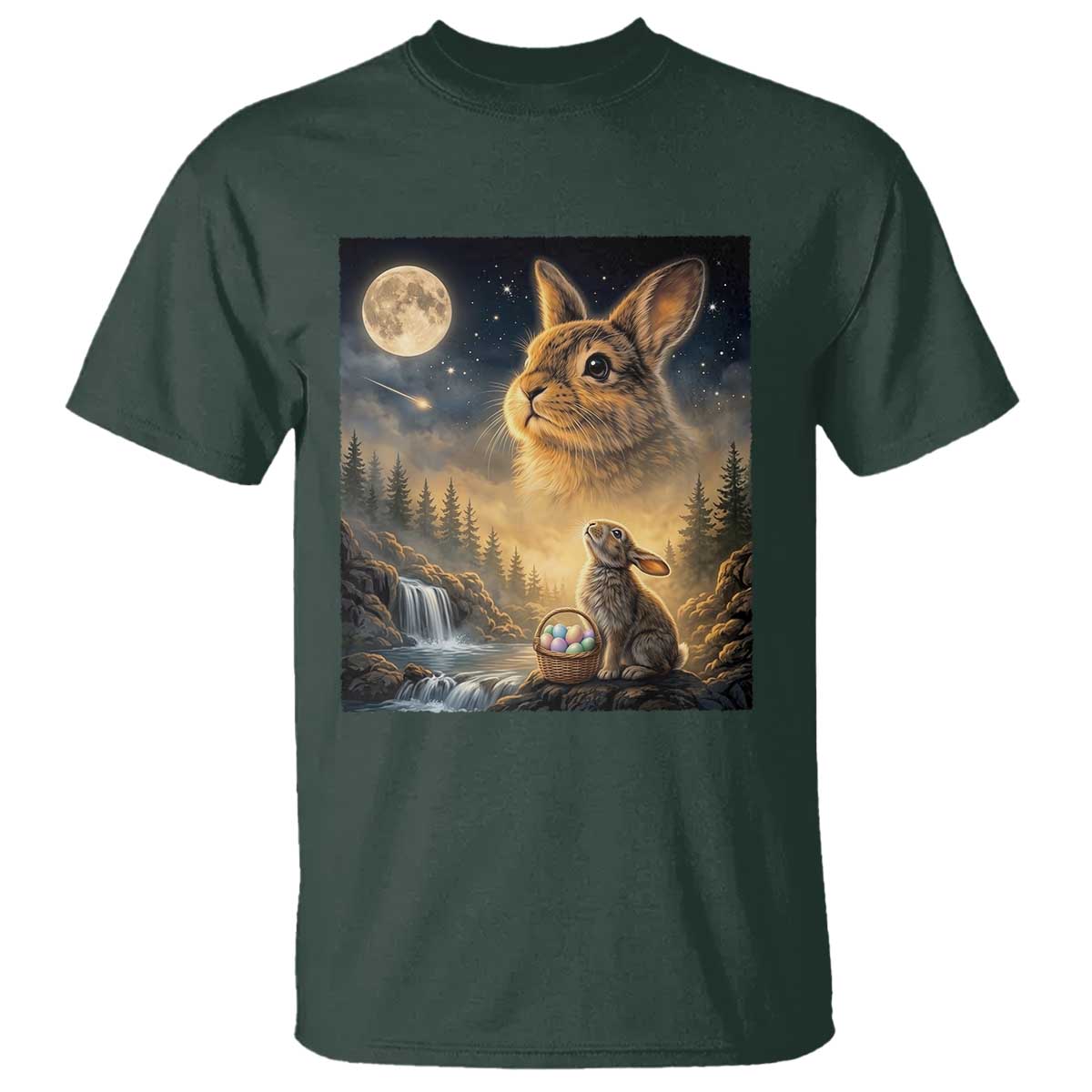 Easter Bunny Howling to the Moon Vintage T Shirt