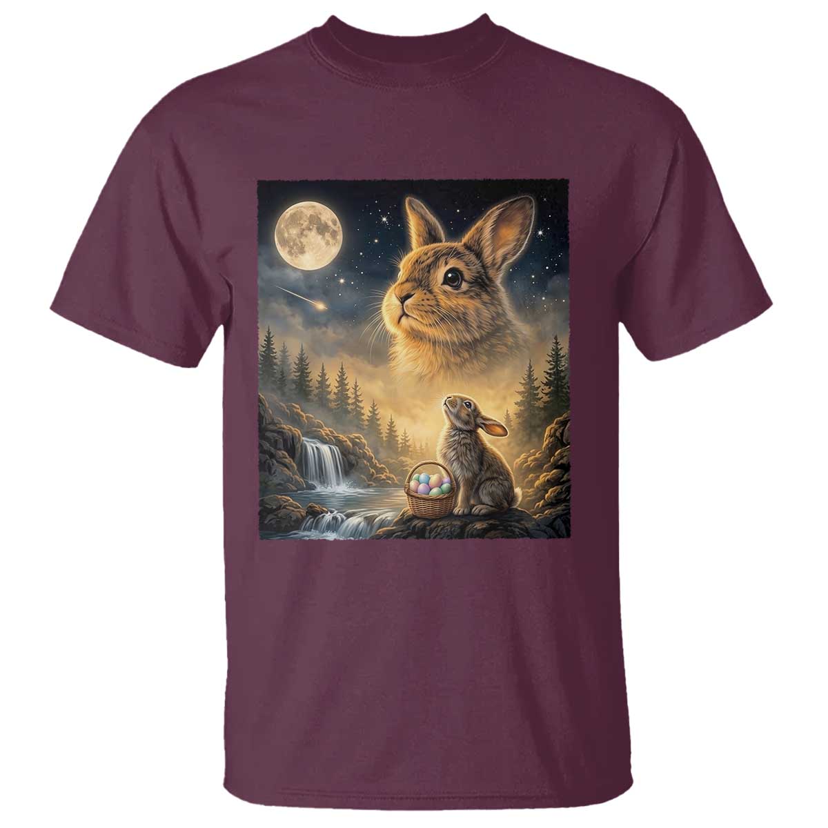 Easter Bunny Howling to the Moon Vintage T Shirt
