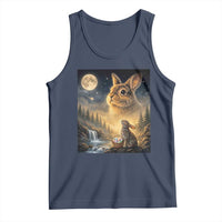 Easter Bunny Howling to the Moon Vintage Tank Top