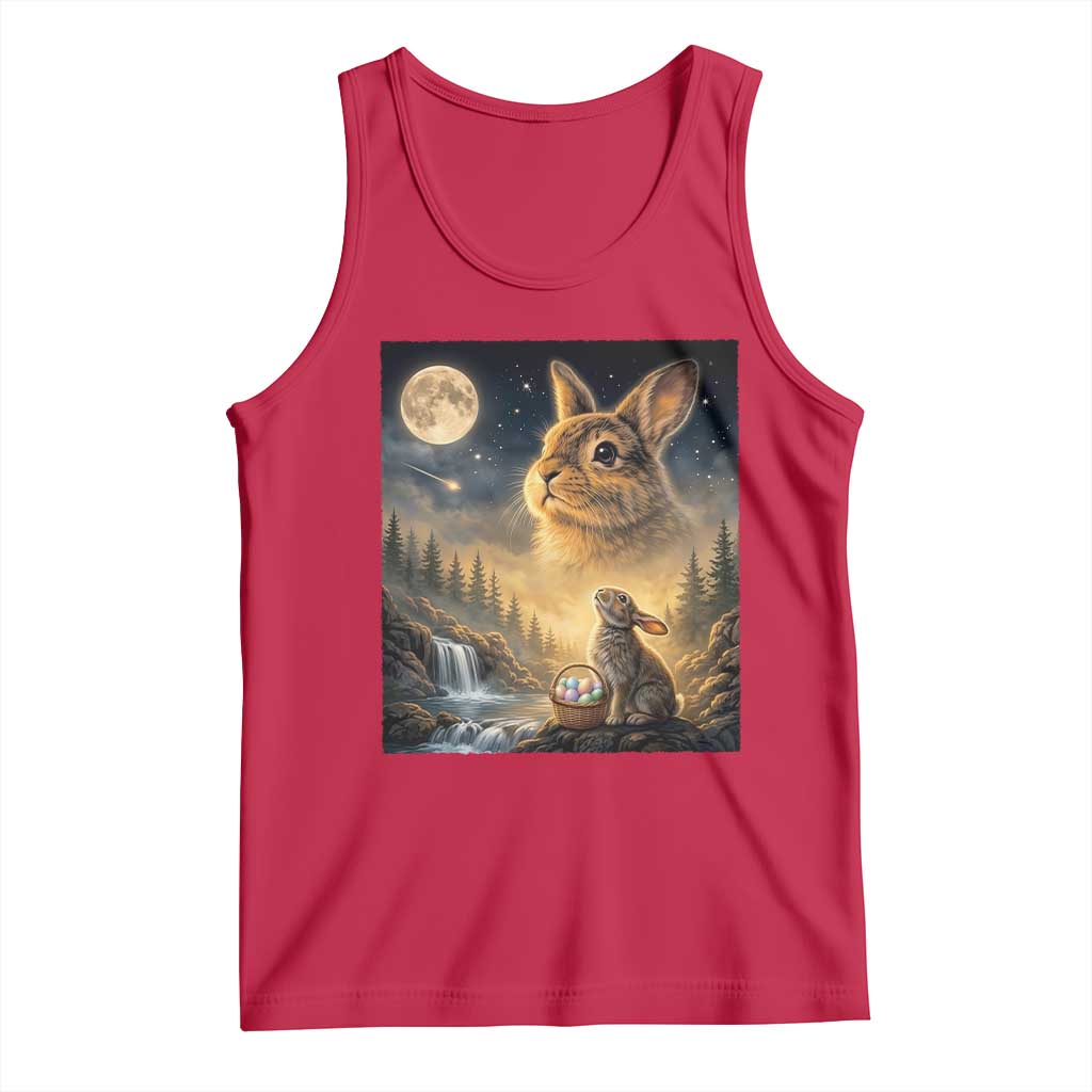 Easter Bunny Howling to the Moon Vintage Tank Top