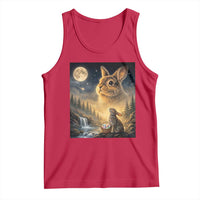 Easter Bunny Howling to the Moon Vintage Tank Top