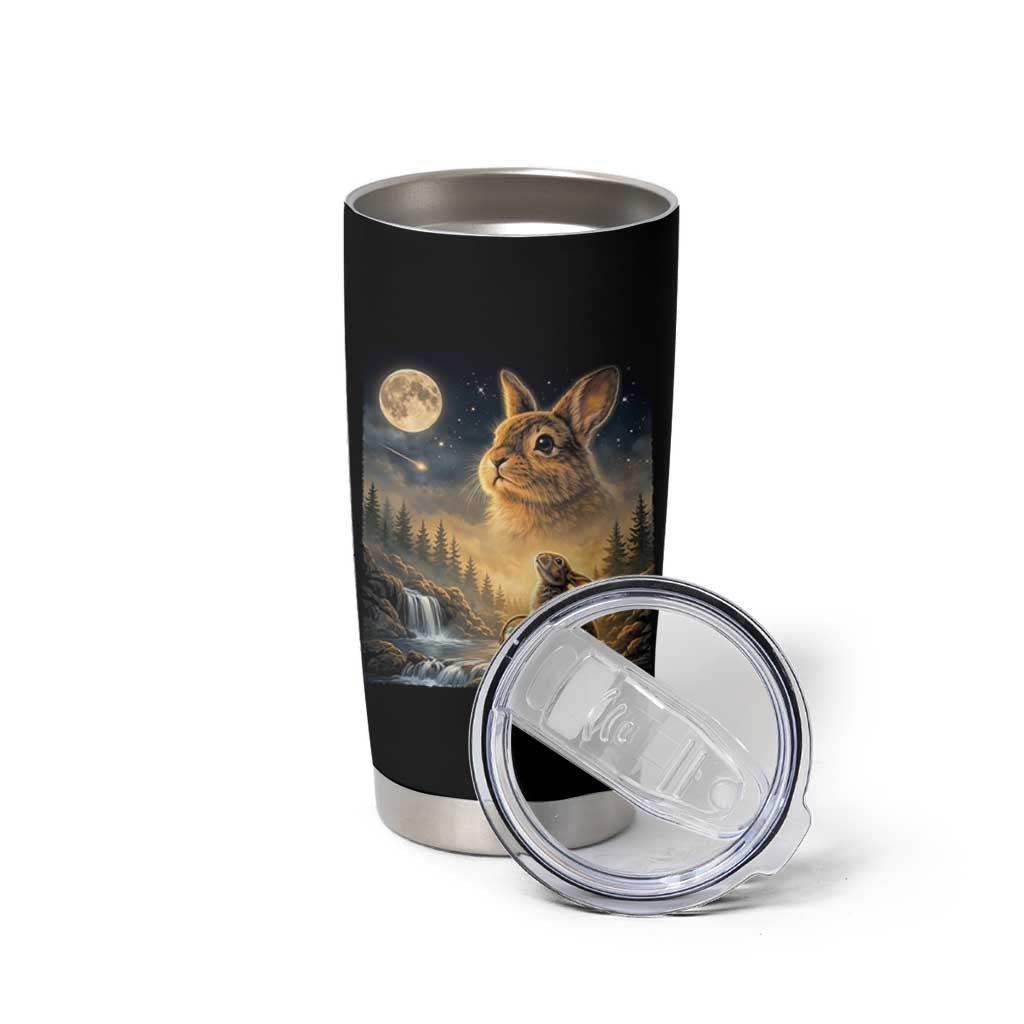 Easter Bunny Howling to the Moon Vintage Tumbler Cup