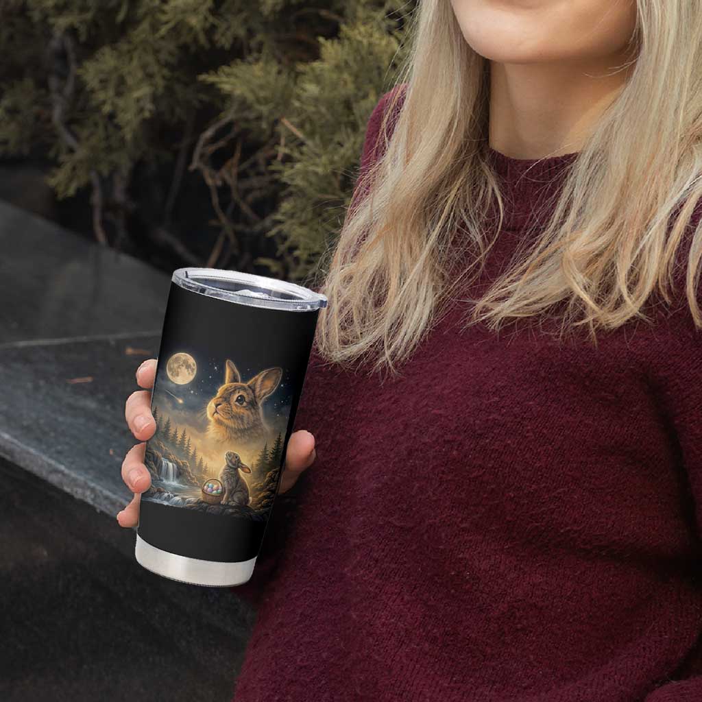 Easter Bunny Howling to the Moon Vintage Tumbler Cup
