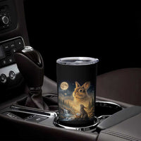 Easter Bunny Howling to the Moon Vintage Tumbler Cup