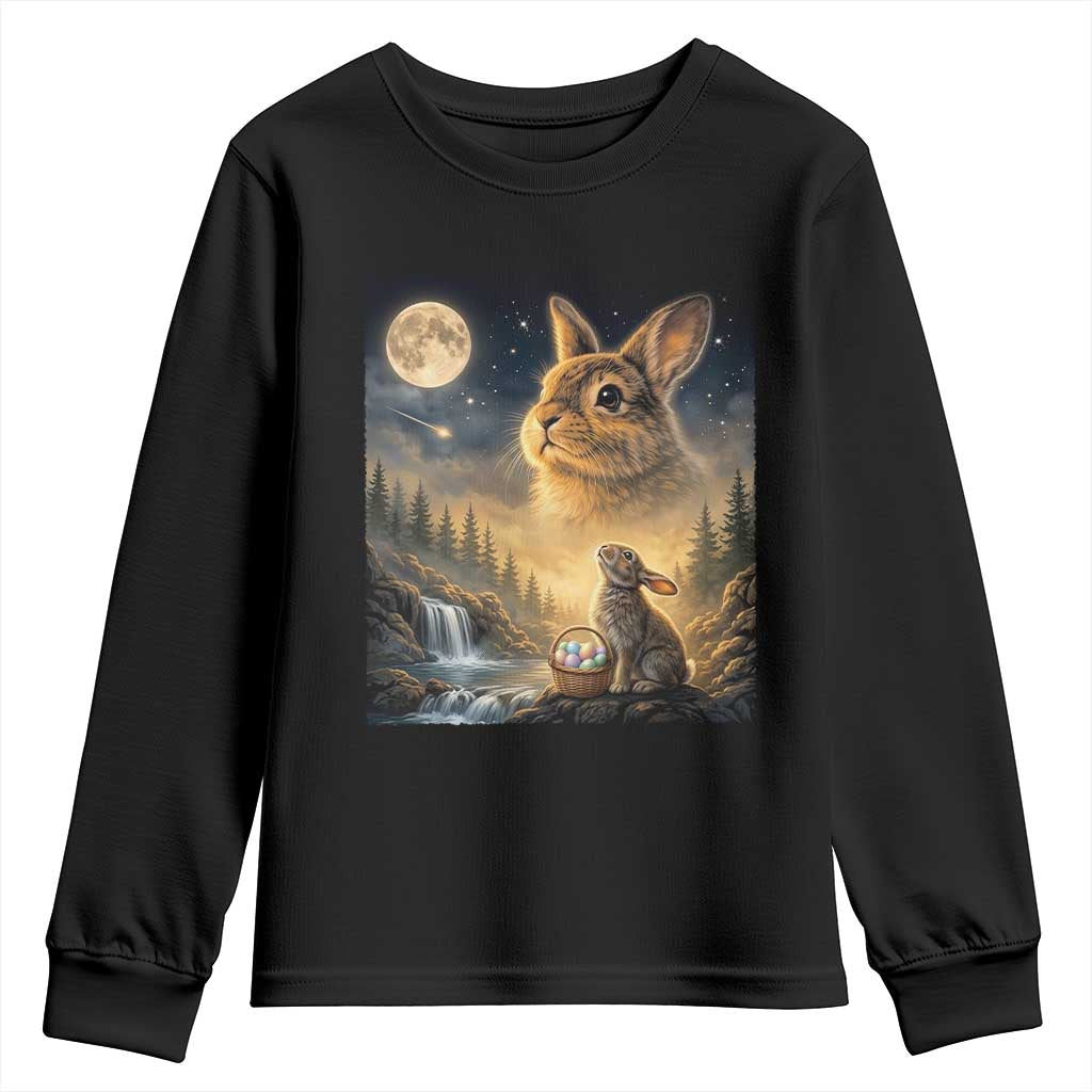 Easter Bunny Howling to the Moon Vintage Youth Sweatshirt