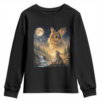 Easter Bunny Howling to the Moon Vintage Youth Sweatshirt