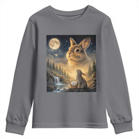 Easter Bunny Howling to the Moon Vintage Youth Sweatshirt
