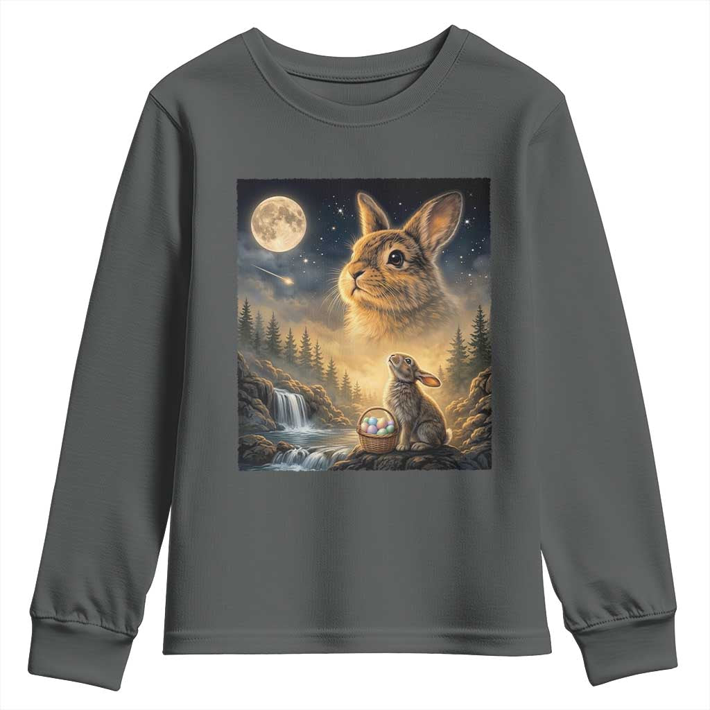Easter Bunny Howling to the Moon Vintage Youth Sweatshirt