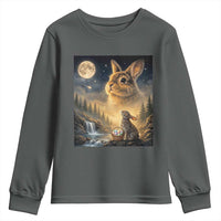 Easter Bunny Howling to the Moon Vintage Youth Sweatshirt