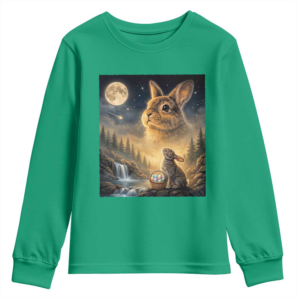 Easter Bunny Howling to the Moon Vintage Youth Sweatshirt