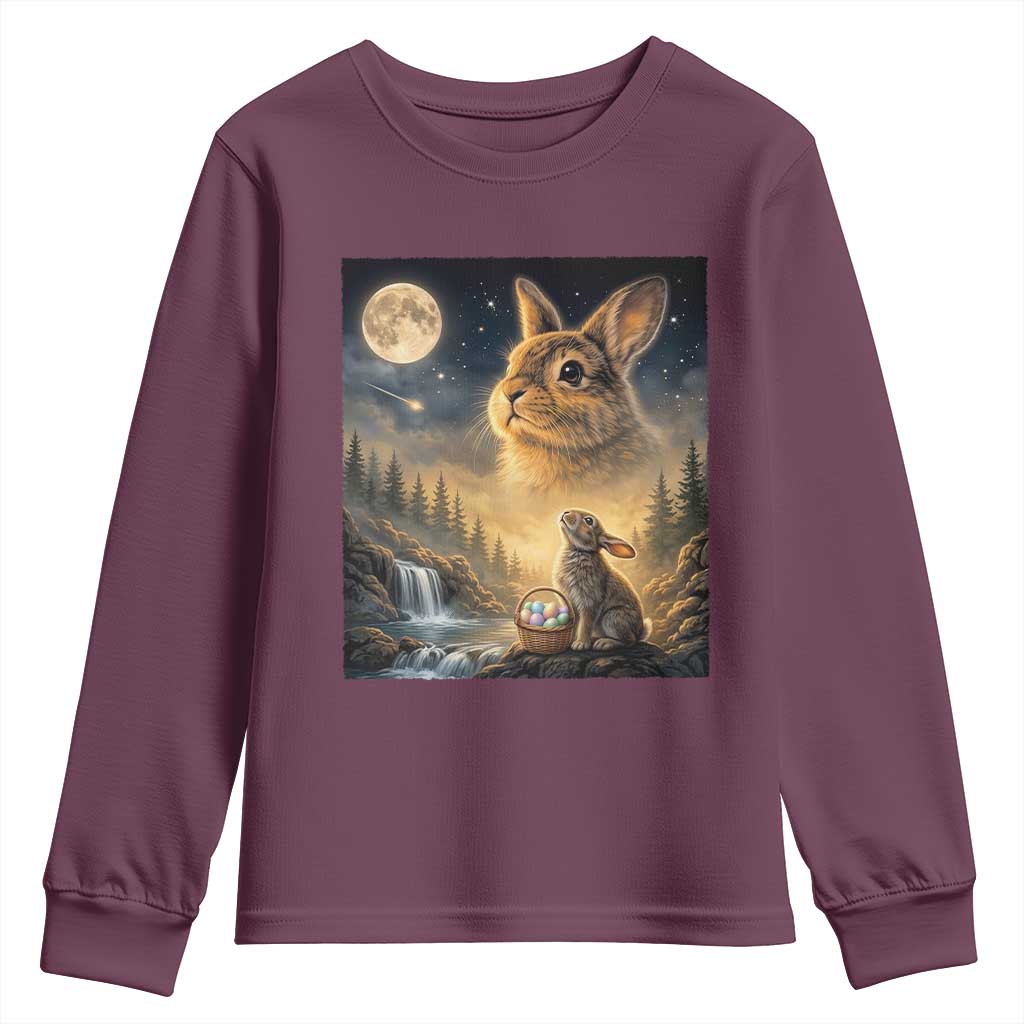 Easter Bunny Howling to the Moon Vintage Youth Sweatshirt