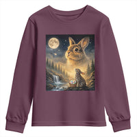 Easter Bunny Howling to the Moon Vintage Youth Sweatshirt