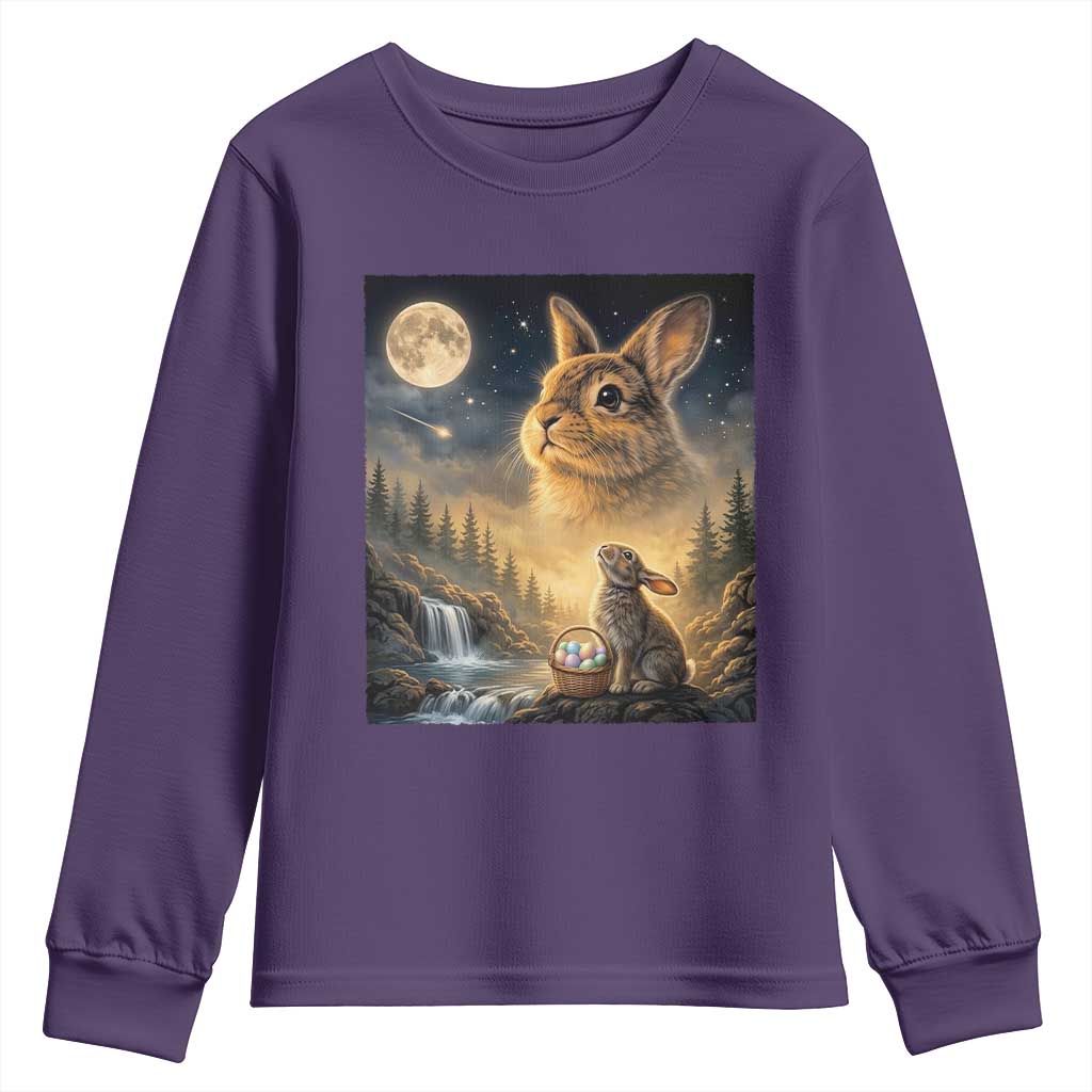 Easter Bunny Howling to the Moon Vintage Youth Sweatshirt