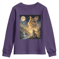 Easter Bunny Howling to the Moon Vintage Youth Sweatshirt
