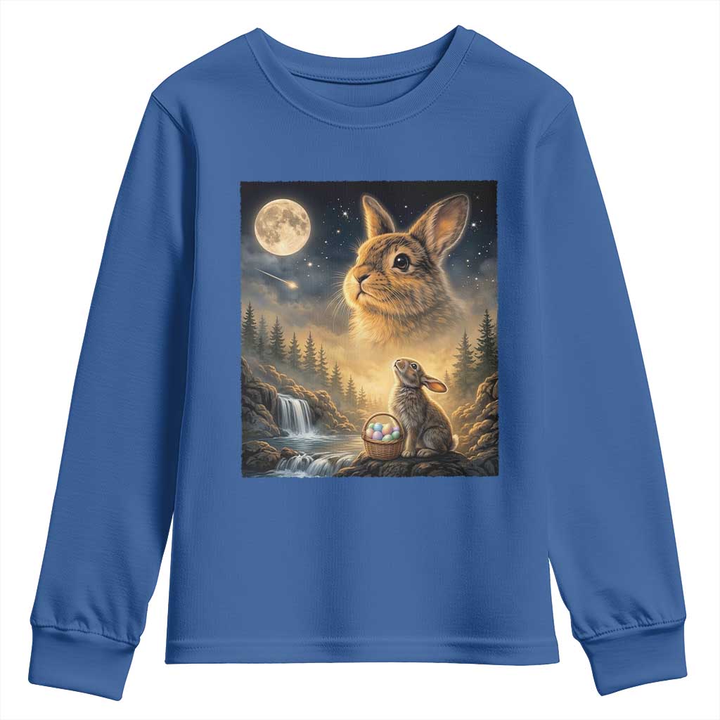 Easter Bunny Howling to the Moon Vintage Youth Sweatshirt