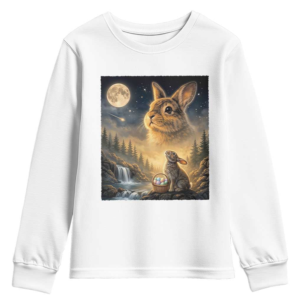 Easter Bunny Howling to the Moon Vintage Youth Sweatshirt