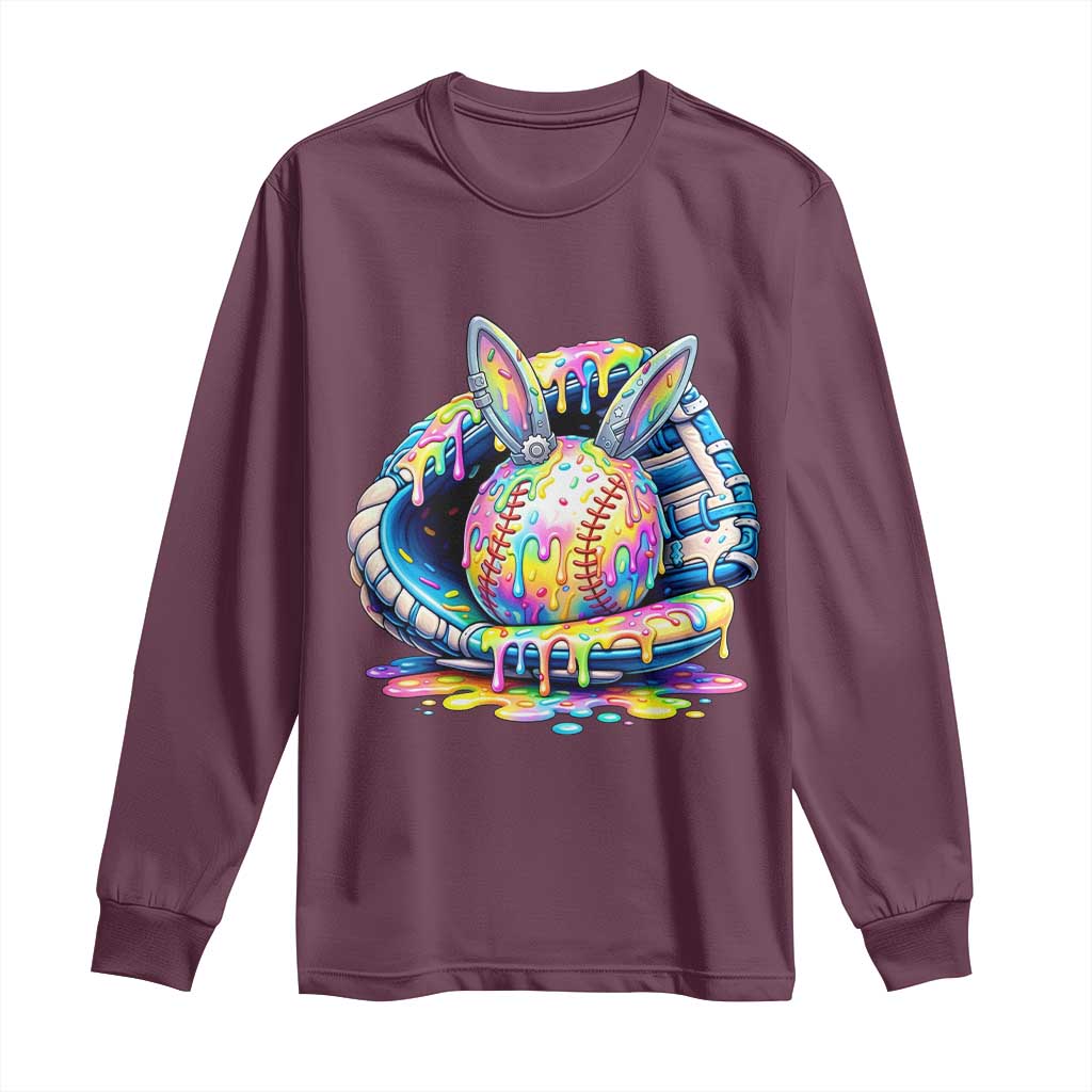 Baseball Easter Long Sleeve Shirt Drip Ice Cream Sprinkles Baseball Glove