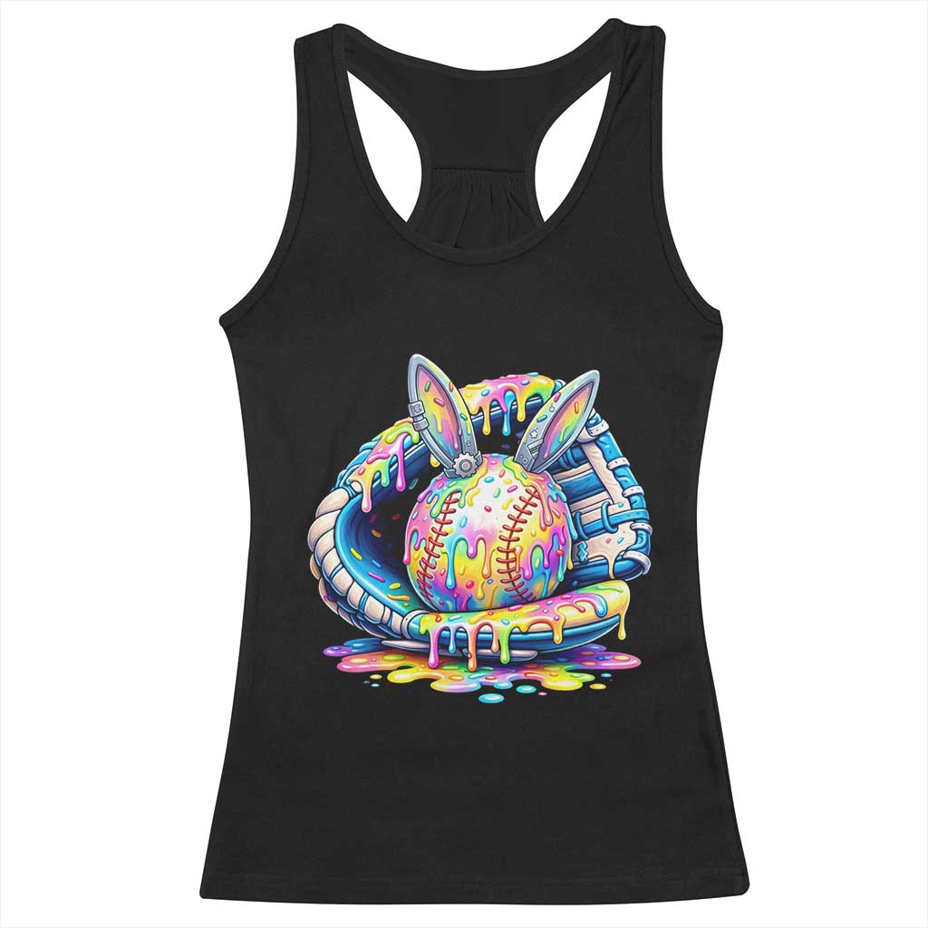 Baseball Easter Racerback Tank Top Drip Ice Cream Sprinkles Baseball Glove