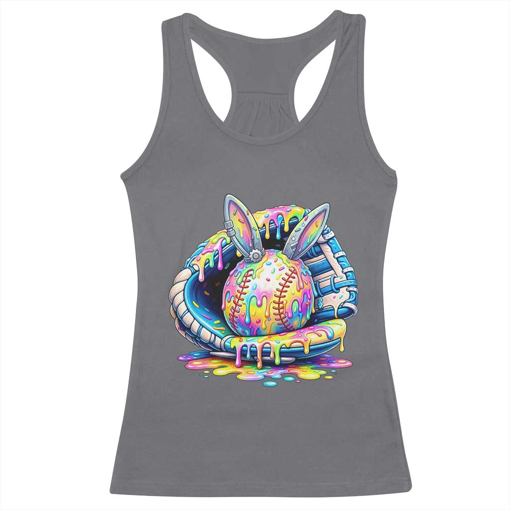 Baseball Easter Racerback Tank Top Drip Ice Cream Sprinkles Baseball Glove