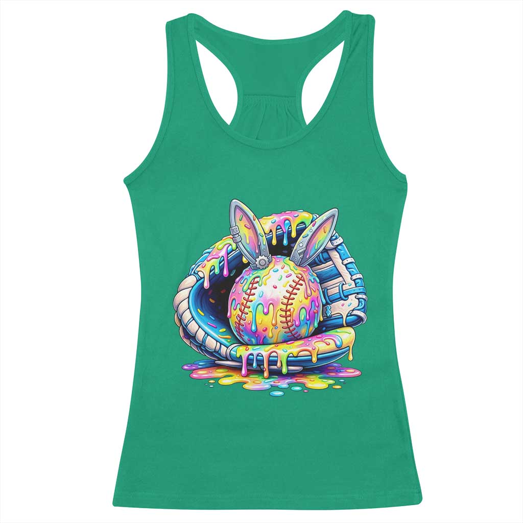 Baseball Easter Racerback Tank Top Drip Ice Cream Sprinkles Baseball Glove