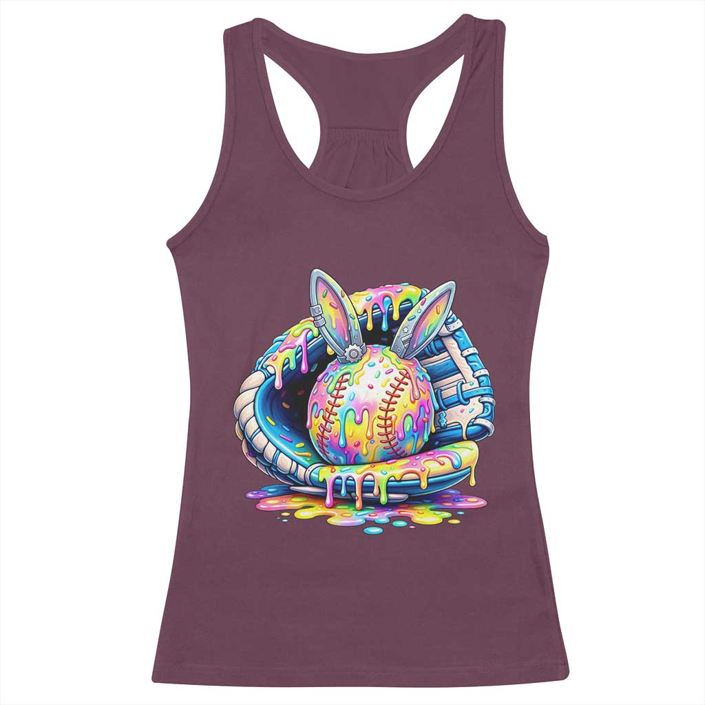 Baseball Easter Racerback Tank Top Drip Ice Cream Sprinkles Baseball Glove