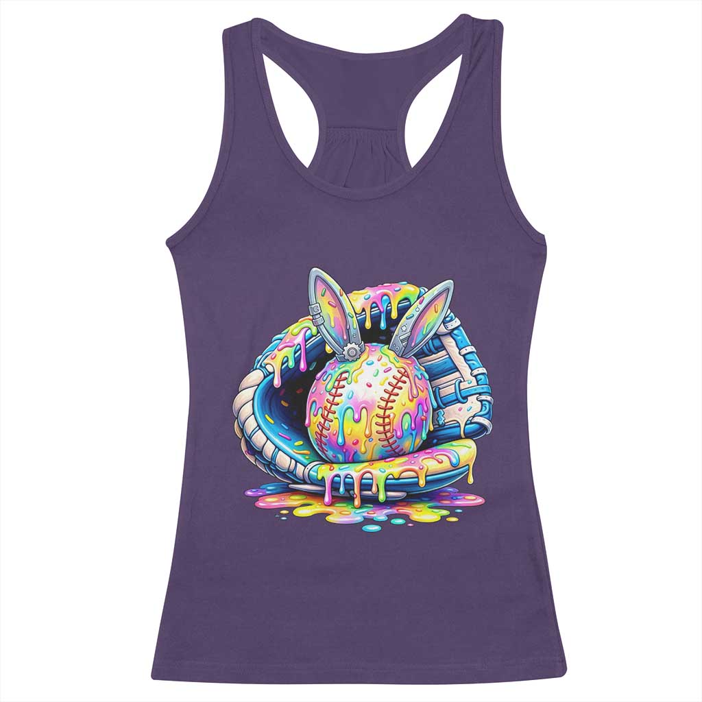 Baseball Easter Racerback Tank Top Drip Ice Cream Sprinkles Baseball Glove