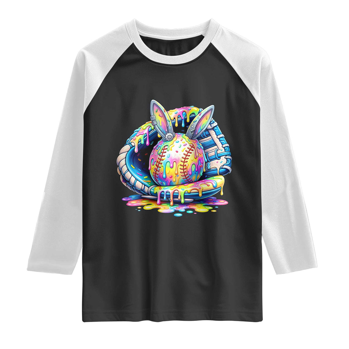 Baseball Easter Raglan Shirt Drip Ice Cream Sprinkles Baseball Glove