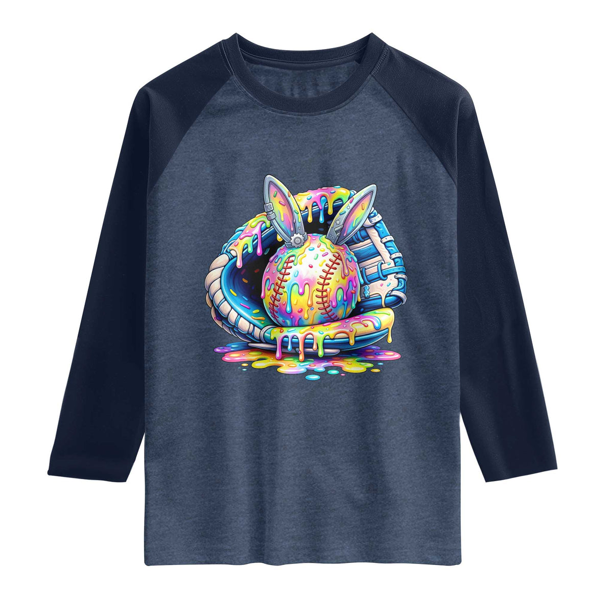 Baseball Easter Raglan Shirt Drip Ice Cream Sprinkles Baseball Glove