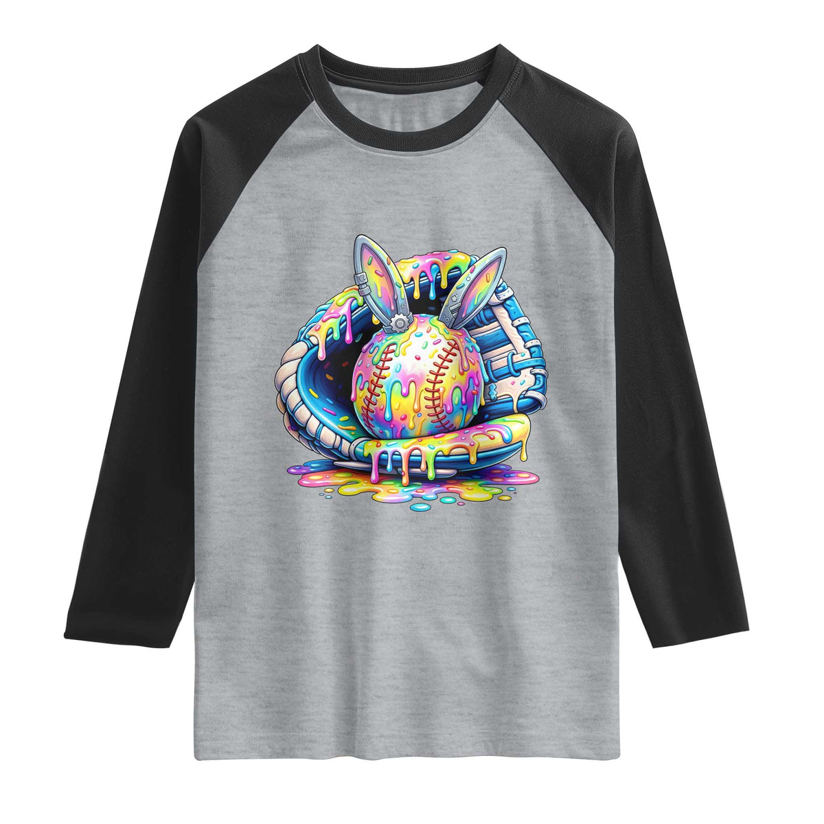 Baseball Easter Raglan Shirt Drip Ice Cream Sprinkles Baseball Glove