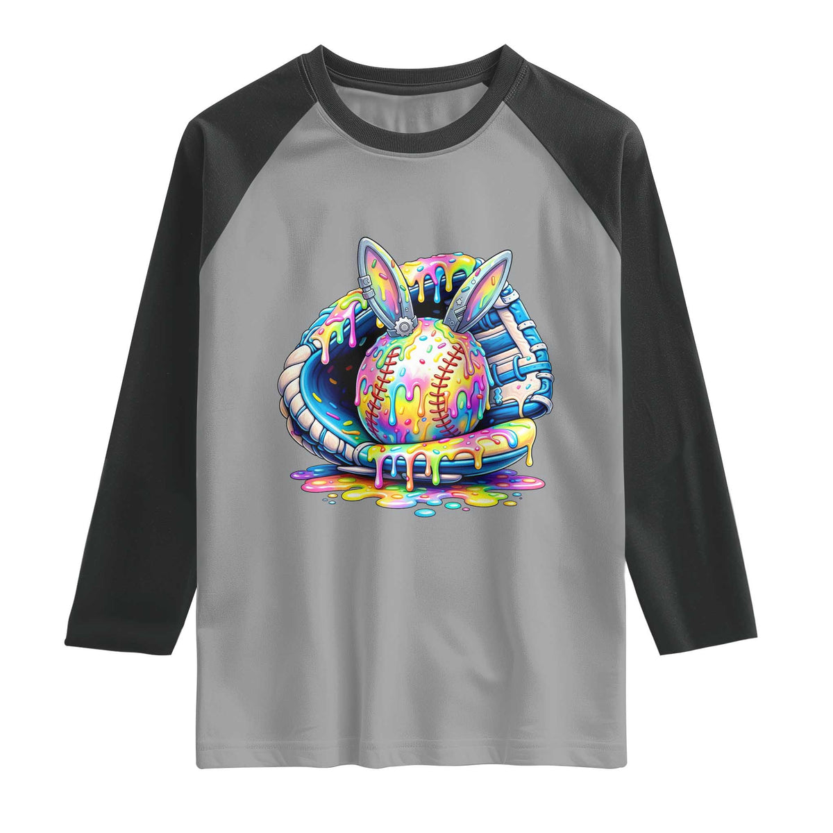 Baseball Easter Raglan Shirt Drip Ice Cream Sprinkles Baseball Glove