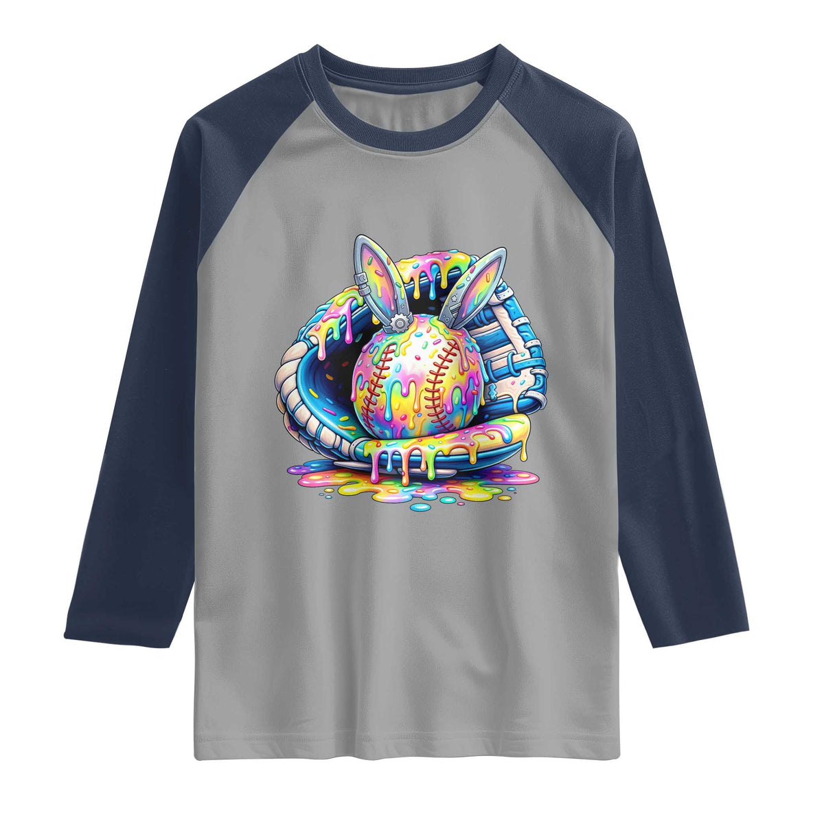 Baseball Easter Raglan Shirt Drip Ice Cream Sprinkles Baseball Glove