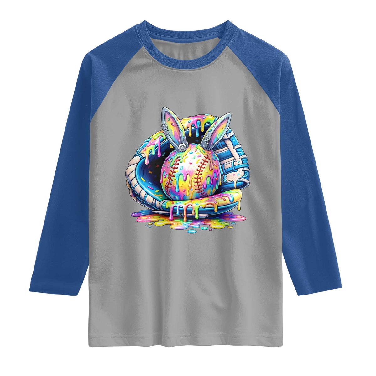 Baseball Easter Raglan Shirt Drip Ice Cream Sprinkles Baseball Glove