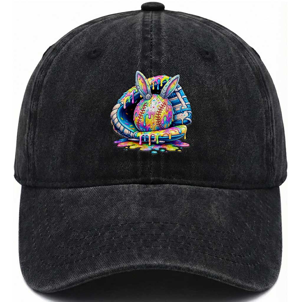 Baseball Easter Washed Cotton Baseball Cap Drip Ice Cream Sprinkles Baseball Glove