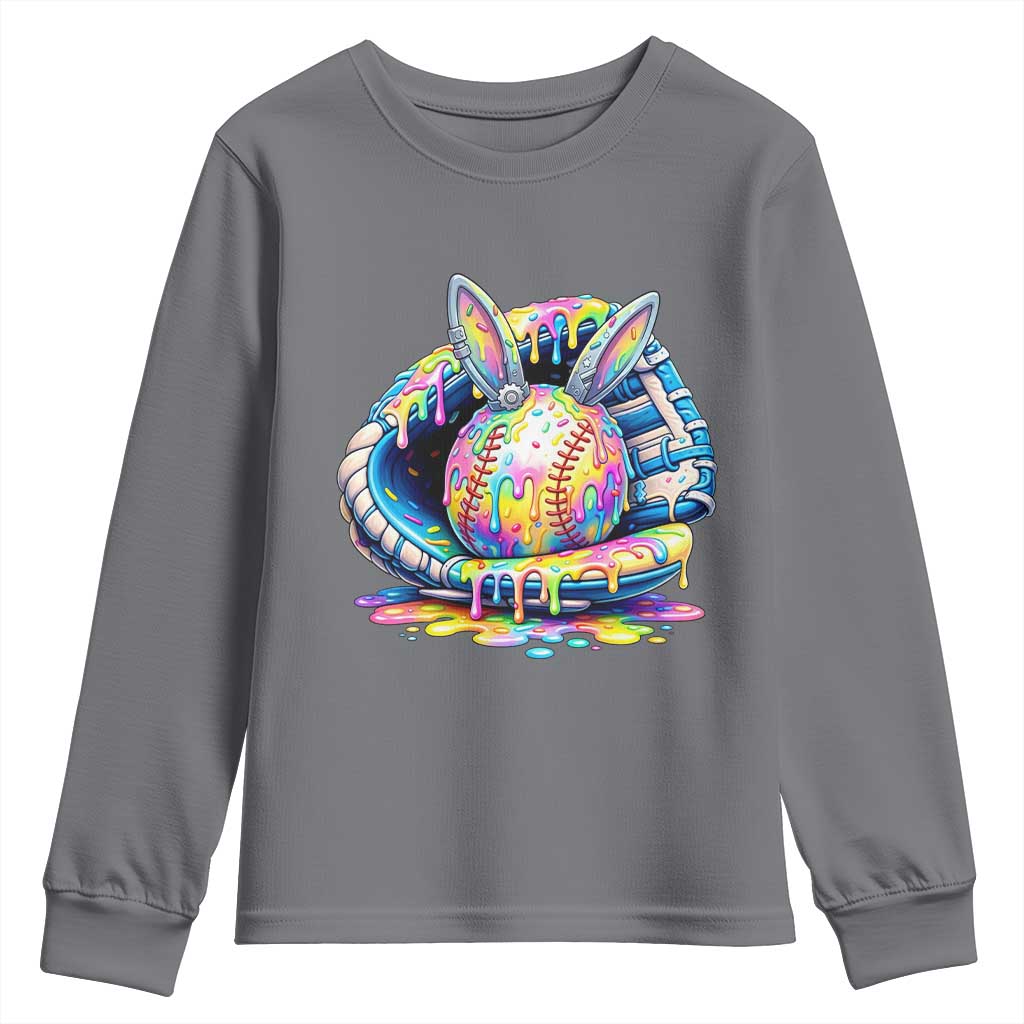 Baseball Easter Youth Sweatshirt Drip Ice Cream Sprinkles Baseball Glove