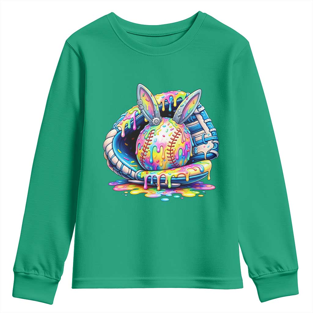 Baseball Easter Youth Sweatshirt Drip Ice Cream Sprinkles Baseball Glove