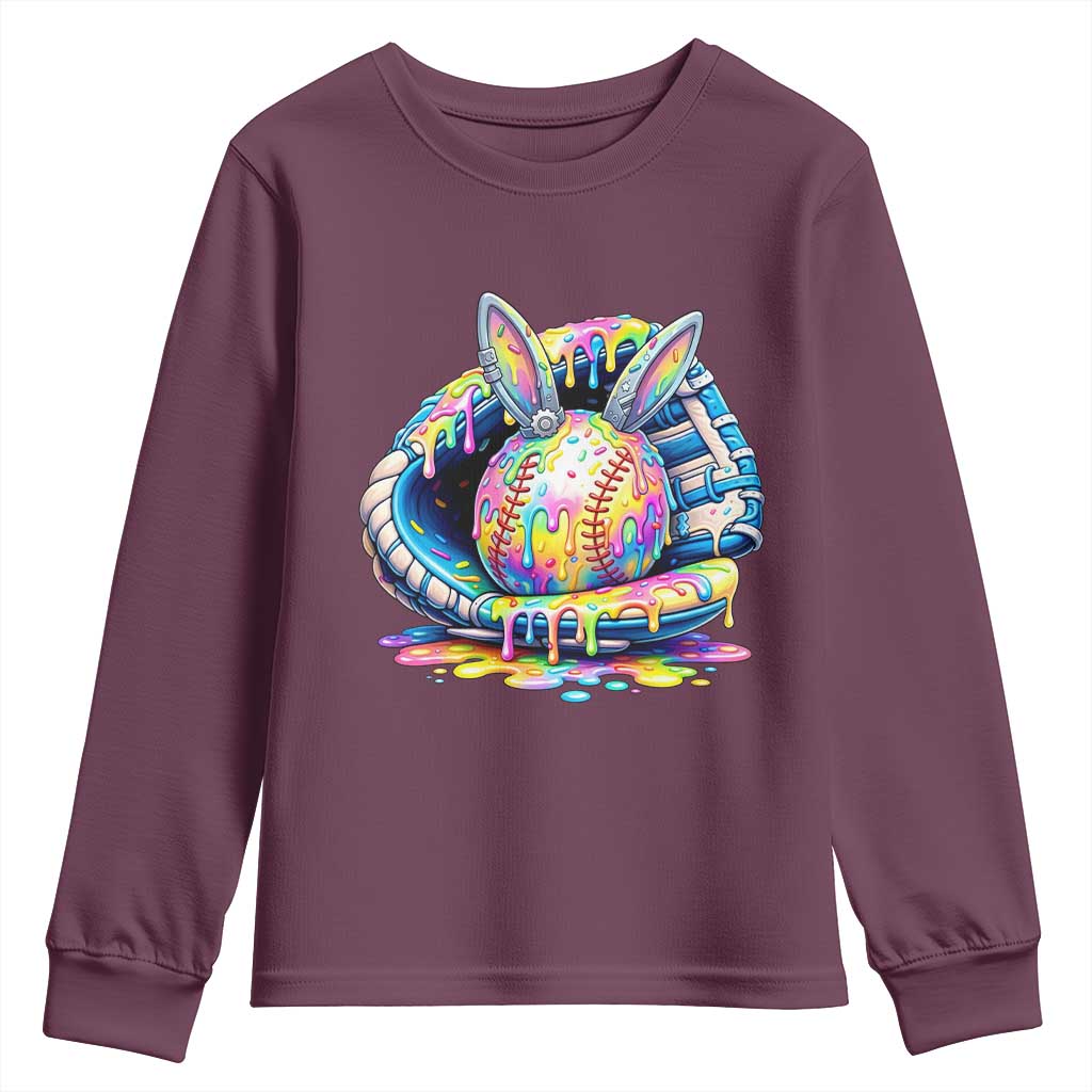 Baseball Easter Youth Sweatshirt Drip Ice Cream Sprinkles Baseball Glove