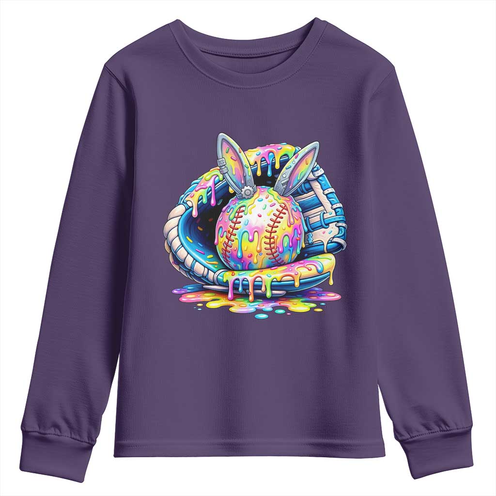 Baseball Easter Youth Sweatshirt Drip Ice Cream Sprinkles Baseball Glove