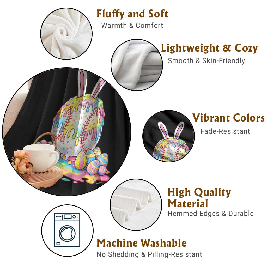 Baseball Easter Drip Ice Cream Sprinkles Egg Gift Throw Blanket