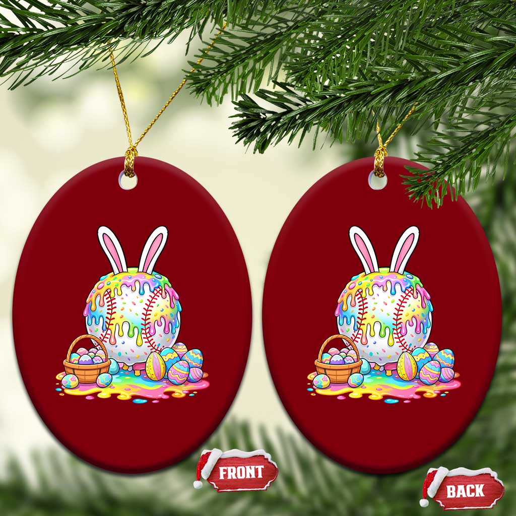 Baseball Easter Drip Ice Cream Sprinkles Egg Gift Ceramic Ornament