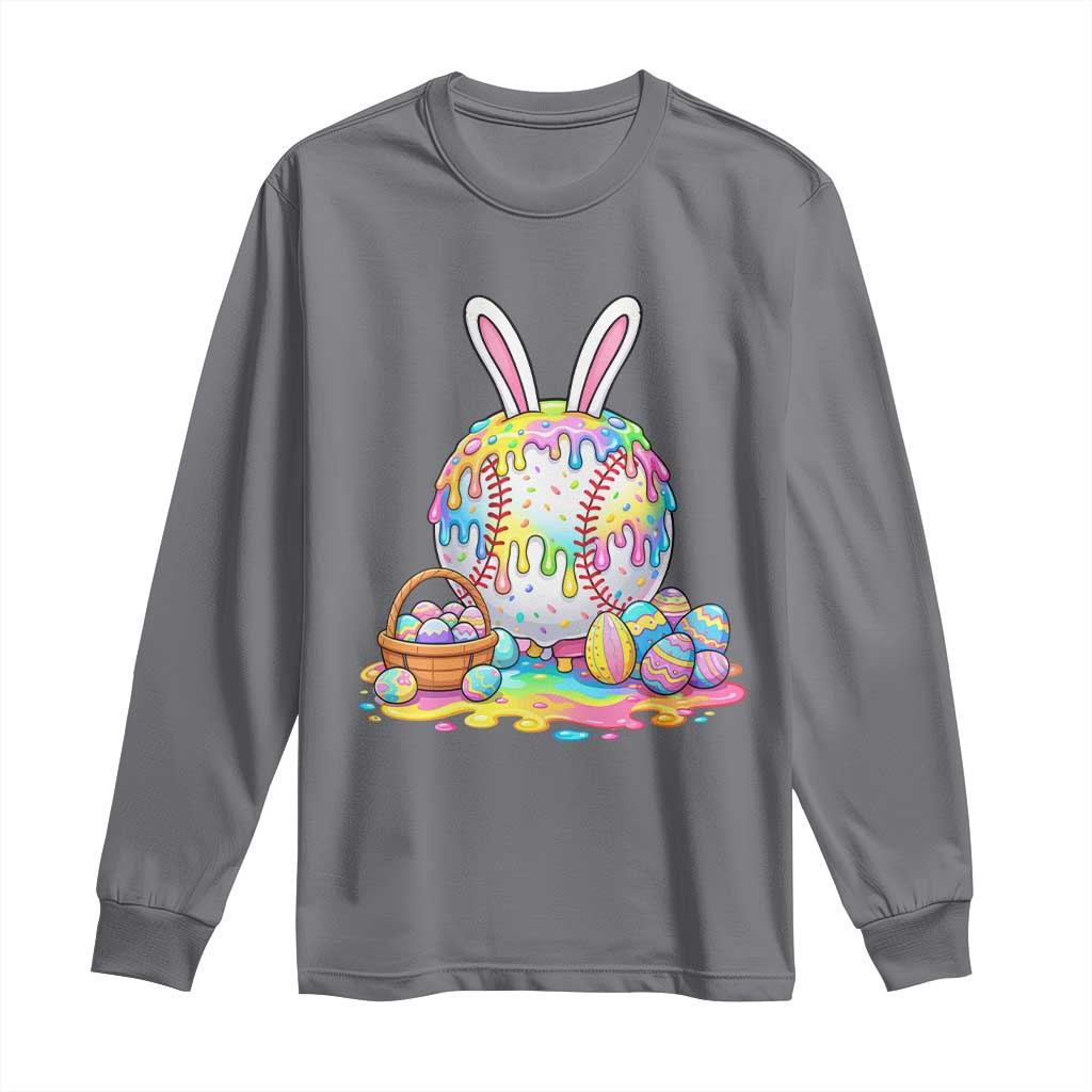 Baseball Easter Drip Ice Cream Sprinkles Egg Gift Long Sleeve Shirt