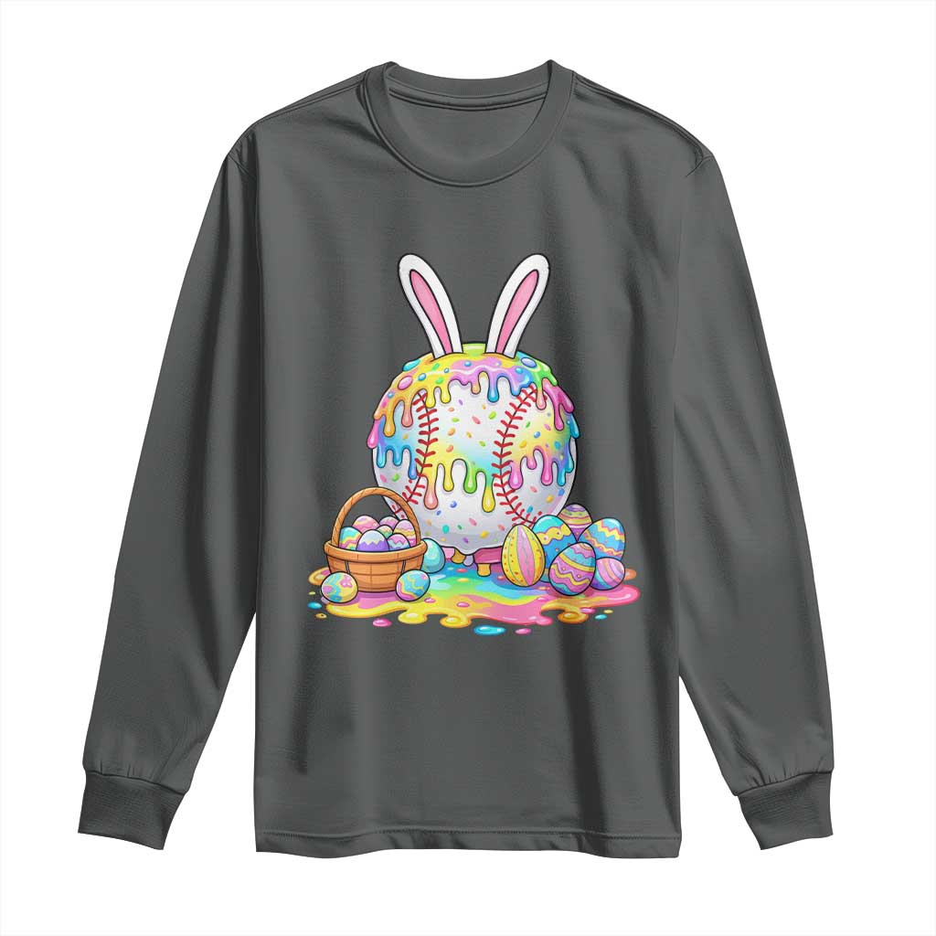 Baseball Easter Drip Ice Cream Sprinkles Egg Gift Long Sleeve Shirt