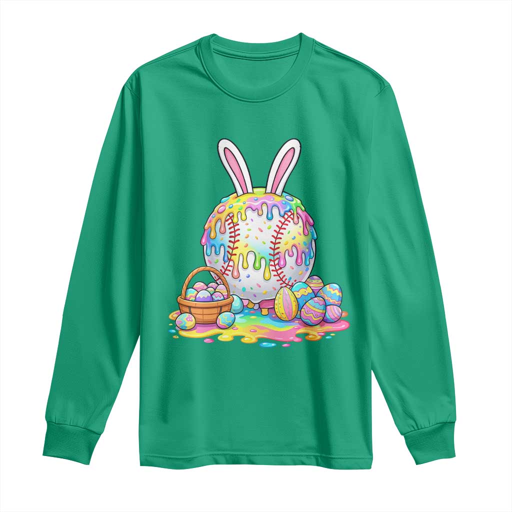 Baseball Easter Drip Ice Cream Sprinkles Egg Gift Long Sleeve Shirt