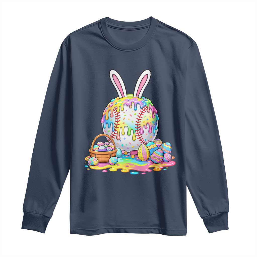 Baseball Easter Drip Ice Cream Sprinkles Egg Gift Long Sleeve Shirt