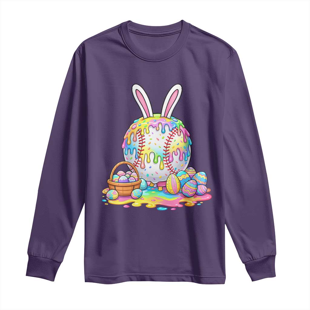 Baseball Easter Drip Ice Cream Sprinkles Egg Gift Long Sleeve Shirt