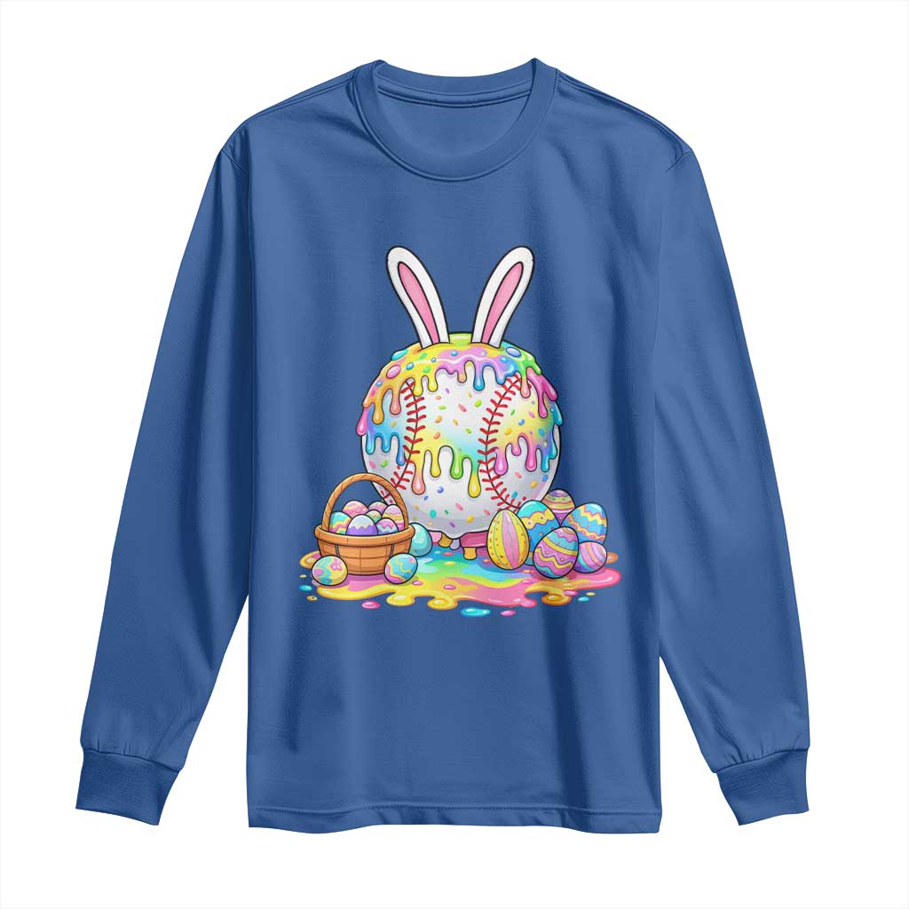 Baseball Easter Drip Ice Cream Sprinkles Egg Gift Long Sleeve Shirt